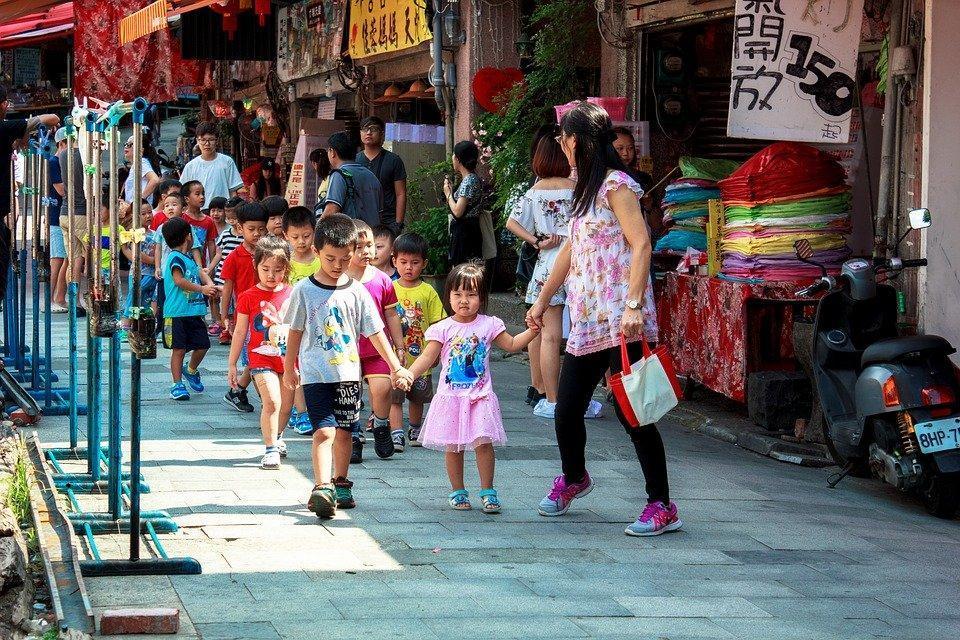 Taiwan, Kids, Children, Asian, People, Walk, Tour
